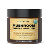 Organic Mushroom Coffee - 30% Beta-Glucans, Arabica Instant Coffee Infused with Fungipure™ Mushrooms - Lions Mane, Reishi, Turkey Tail, 72 Grams - 36