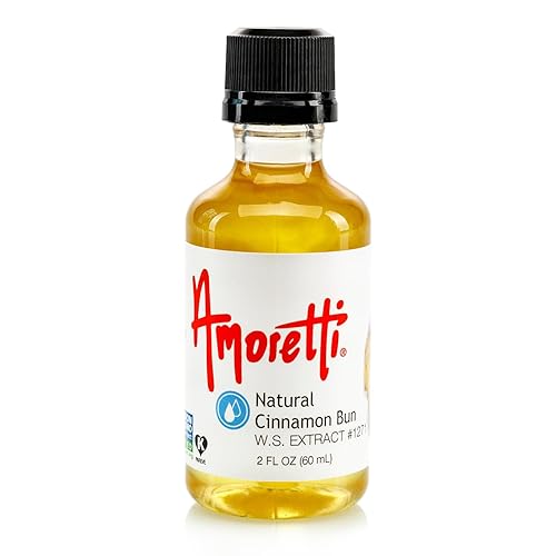 Amoretti - Natural Cinnamon Bun Extract Water Soluble 2 oz - Highly Concentrated & Perfect For Pastry, Savory, Brewing, and more, Preservative Free