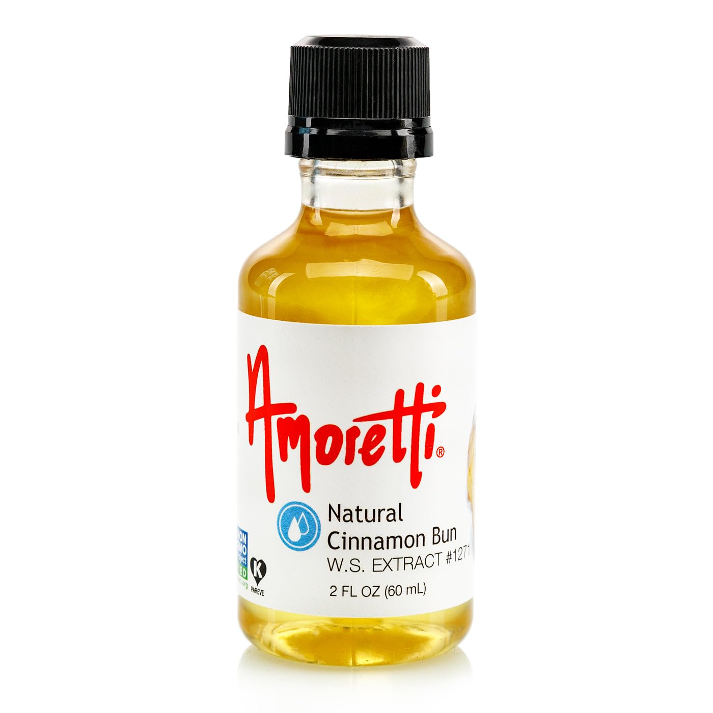 Amoretti - Natural Cinnamon Bun Extract Water Soluble 2 oz - Highly Concentrated & Perfect For Pastry, Savory, Brewing, and more, Preservative Free