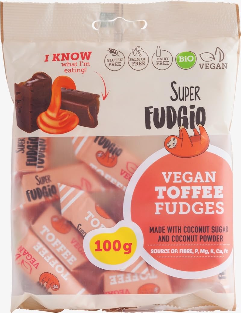 Dulcefina chocolate and Sweets, Me Gusto SF Organic & Vegan Toffee flav, fudge 100g (4 pcs)