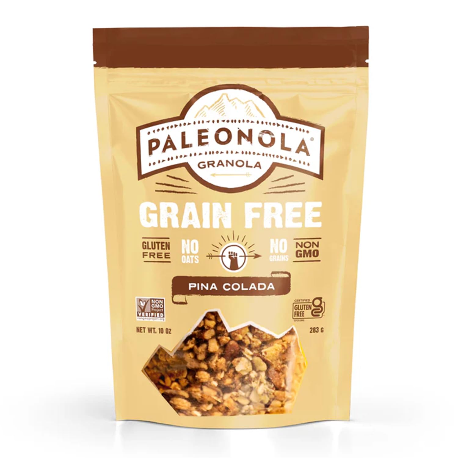Paleonola Pina Colada Grain Free Granola, 10 Oz Resealable Bag (Pack of 1) - Grainless Paleo Granola Blended with Dried Coconut, Nuts, Seeds