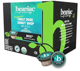 beaniac Organic Daily Dose Donut Shop, Light Roast, Single Serve Compostable K Cup Coffee Pods, Organic Arabica Coffee, Keurig Brewer Compatible, 30