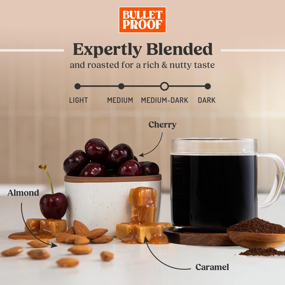 Bulletproof The Mentalist Medium-Dark Roast Ground Coffee, Clean Coffee Tested for Toxins, 12 Ounces