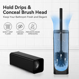 DOWRY Toilet Bowl Brush and Holder for Bathroom, Deep Cleaning Toilet Brush and Holder Set with Long Handle, Hidden Toilet Bowl Brush with Replaceable