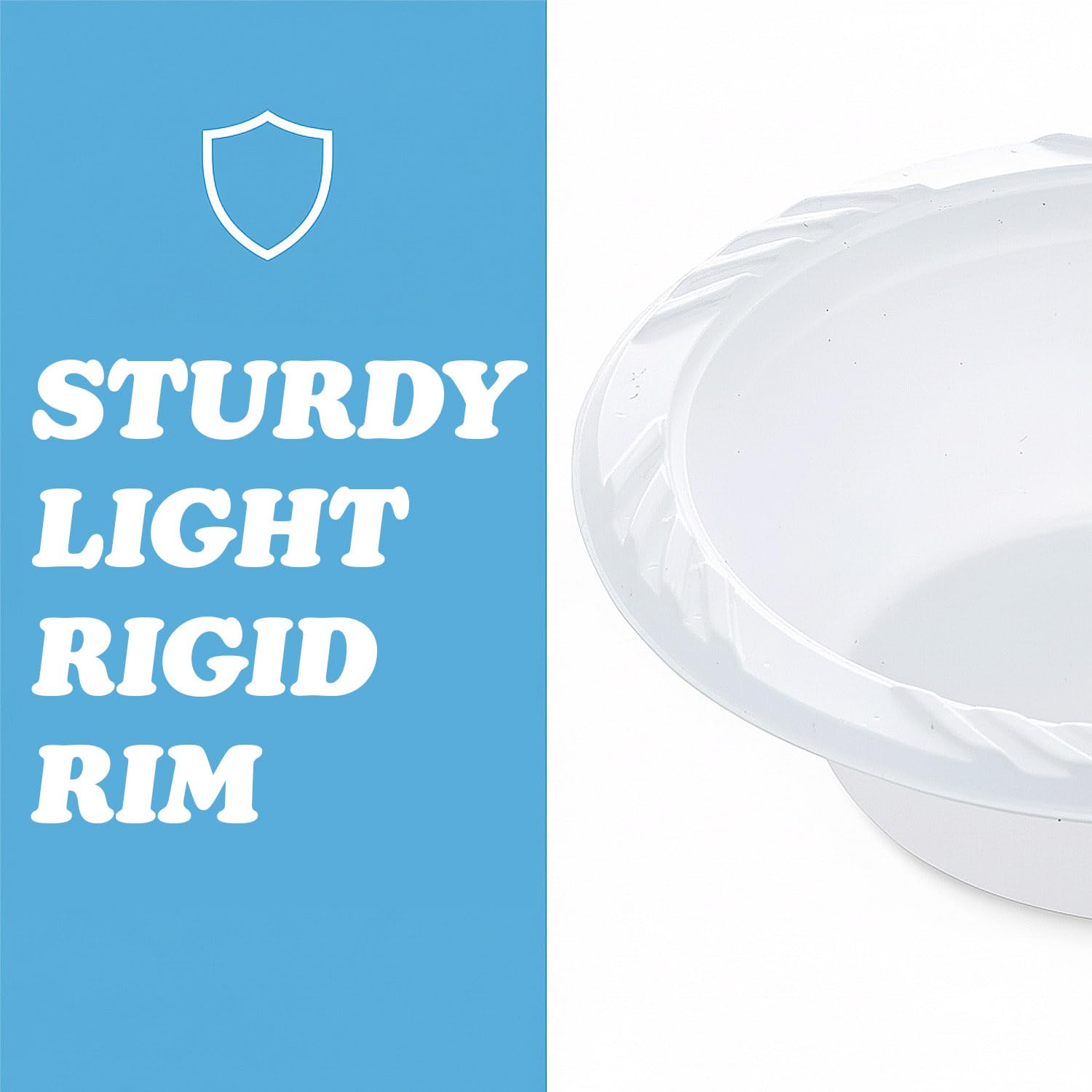 Bluesky Dinner White Lightweight Plastic Soup Bowls-12 oz | Pack of 100 Bowls, 12 oz