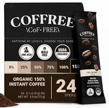 COFFREE Organic Instant Coffee Packets - Extra Strong 150% Caffeine - Mold Free, Low Acid, Single-Origin Arabica - Individual Single Serve Coffee