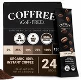 COFFREE Organic Instant Coffee Packets - Extra Strong 150% Caffeine - Mold Free, Low Acid, Single-Origin Arabica - Individual Single Serve Coffee