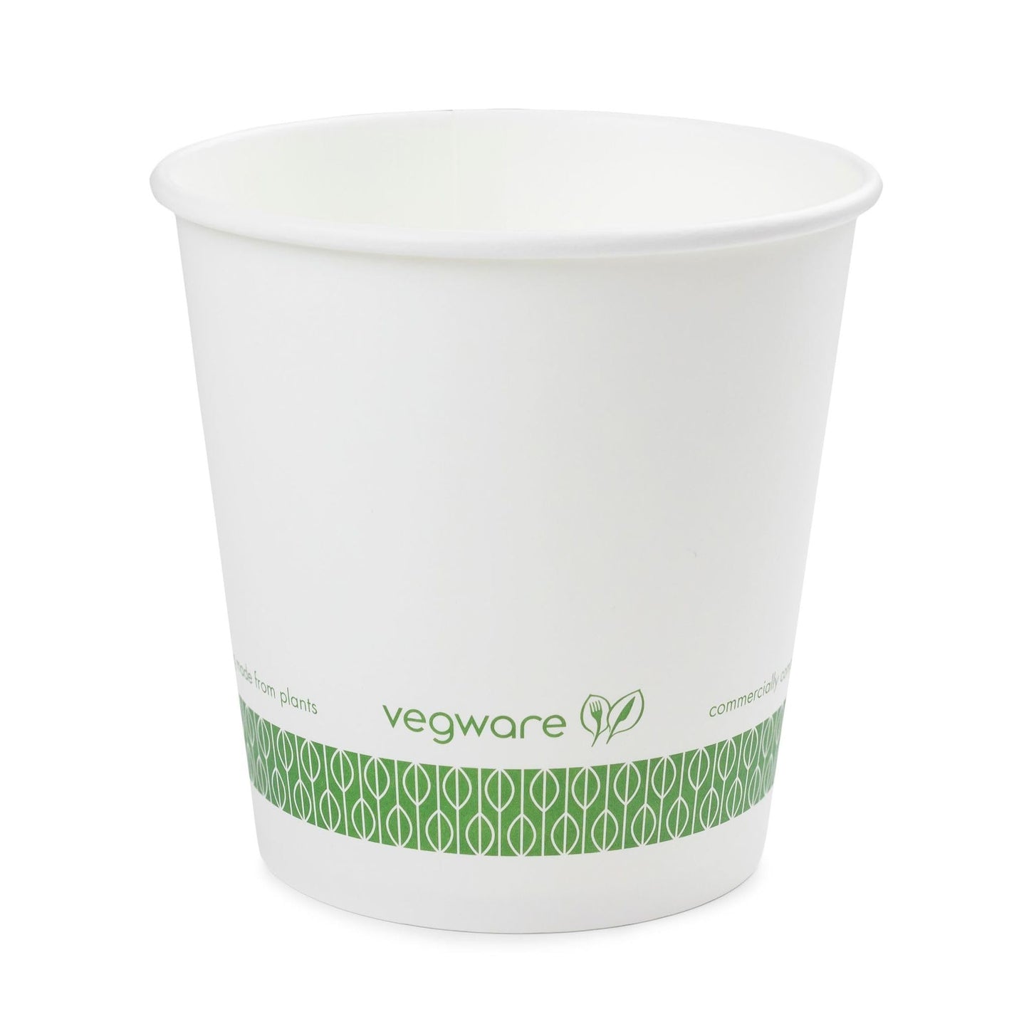 Vegware Compostable 24oz PLA Lined Paper Food Bowls, Case of 500, Disposable, White Round Ice Cream, Oatmeal, Soup Containers, Renewable Plant-Based