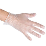 Sunset Brands 200 Disposable Vinyl Gloves, Large Size, Non-Sterile, Easy Slip On/Off, Smooth Touch, Food Service Grade