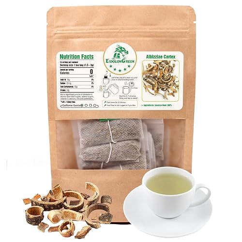 EidolonGreen [China Medicinal Herb] Albizziae Cortex Tea (Mimosa Tree Bark/???/Hehuanpi/???) Dried Bulk Herbs, Non-GMO, Caffeine-Free,15 Bleach-Free