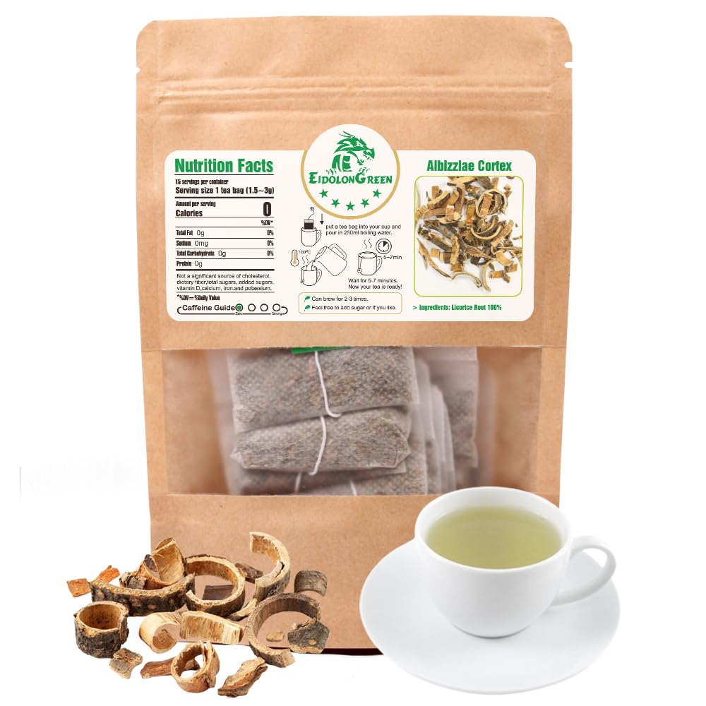 EidolonGreen [China Medicinal Herb] Albizziae Cortex Tea (Mimosa Tree Bark/???/Hehuanpi/???) Dried Bulk Herbs, Non-GMO, Caffeine-Free,15 Bleach-Free
