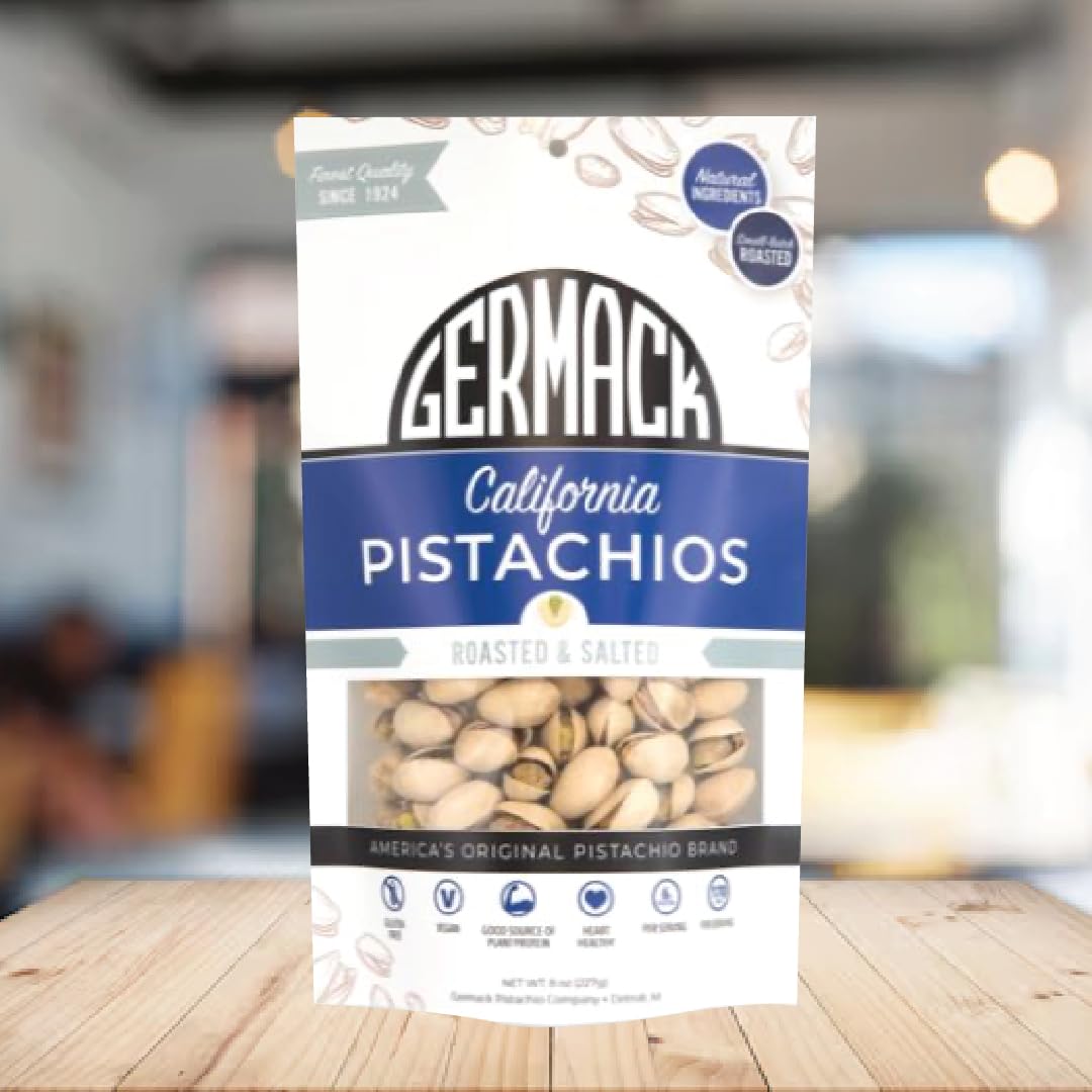 Germack® - Extra Fancy California Pistachio Nuts - In-Shell - Roasted and Salted (8oz Bag)