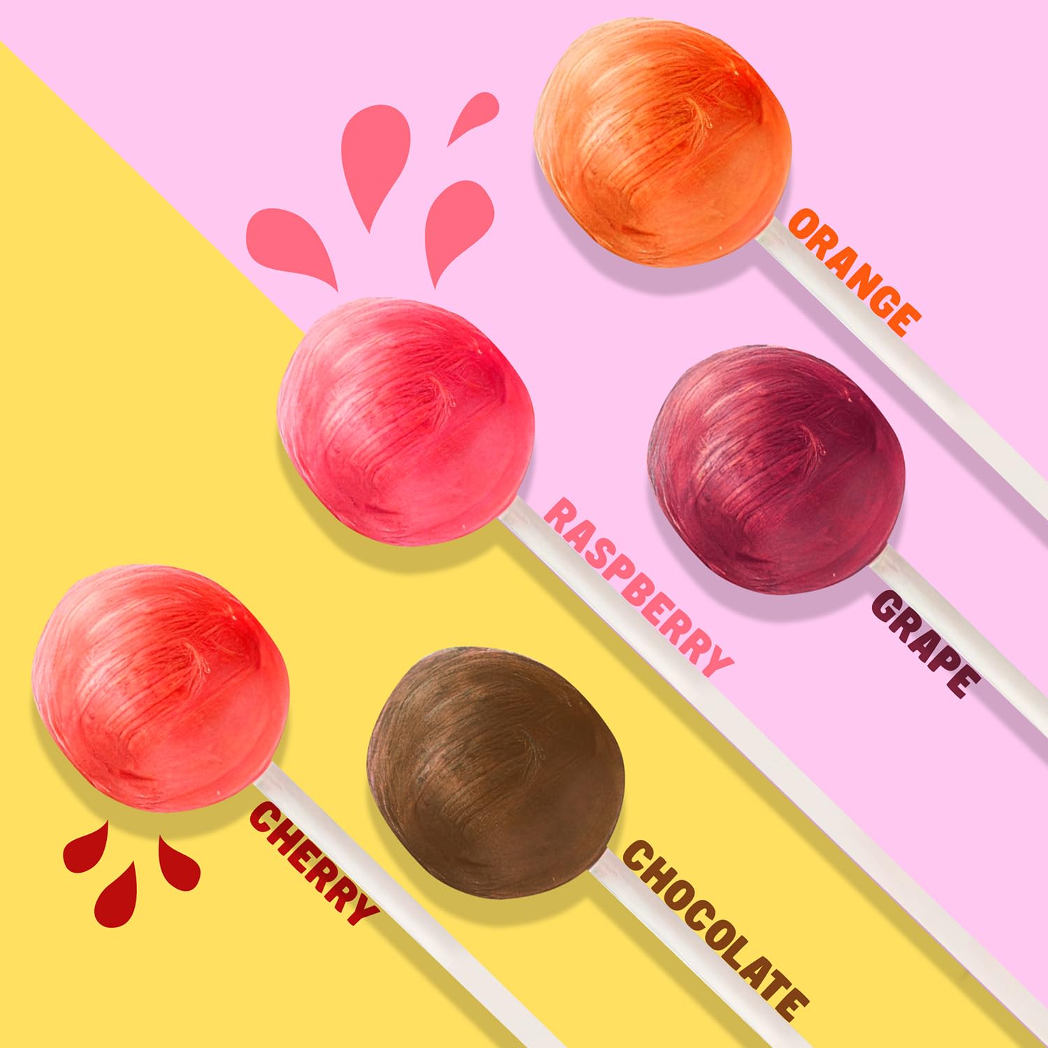 POPS Lollipops 1 lb - Bulk Bag, 5 Assorted Flavors, Gluten Free, Chewy Center & Hard Candy Coating, Individually Wrapped Suckers (24 Pieces)