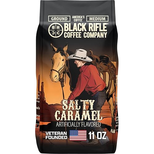 Black Rifle Coffee Company Salty Caramel, 12oz Bag, Ground Medium Roast - Roasted Blend Made from Arabica Beans - Colombian & Brazilian Beans