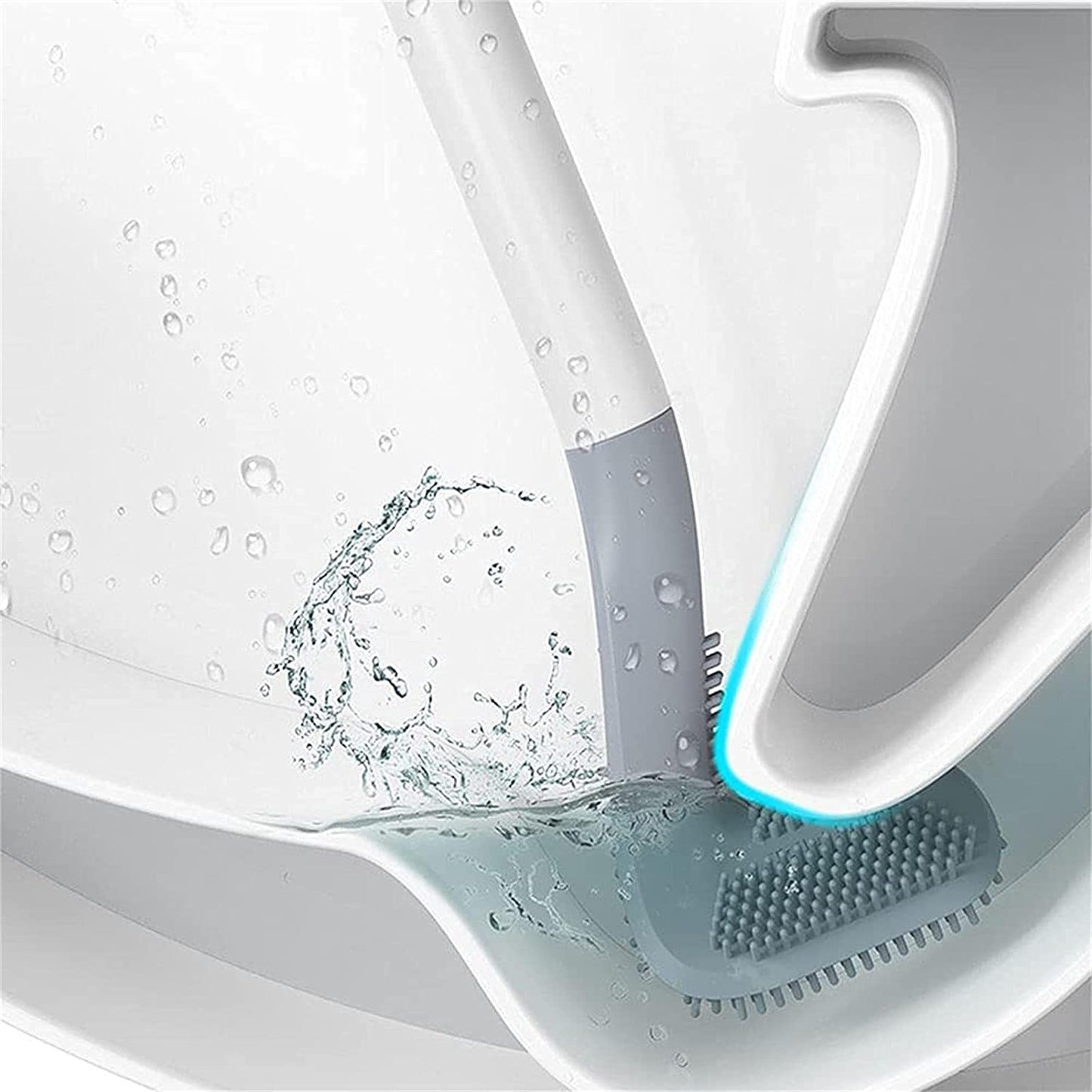 Silicone Toilet Brush,Golf Toilet Bowl Brush and Holder Set Long Handle No Dead Ends Flexible Toilet Cleaner Brush Wall-Mounted Toilet Cleaning Brush