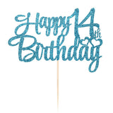 Blue flash 14th birthday cake topper ? happy 14th birthday cake topper?14th birthday party cake decorations