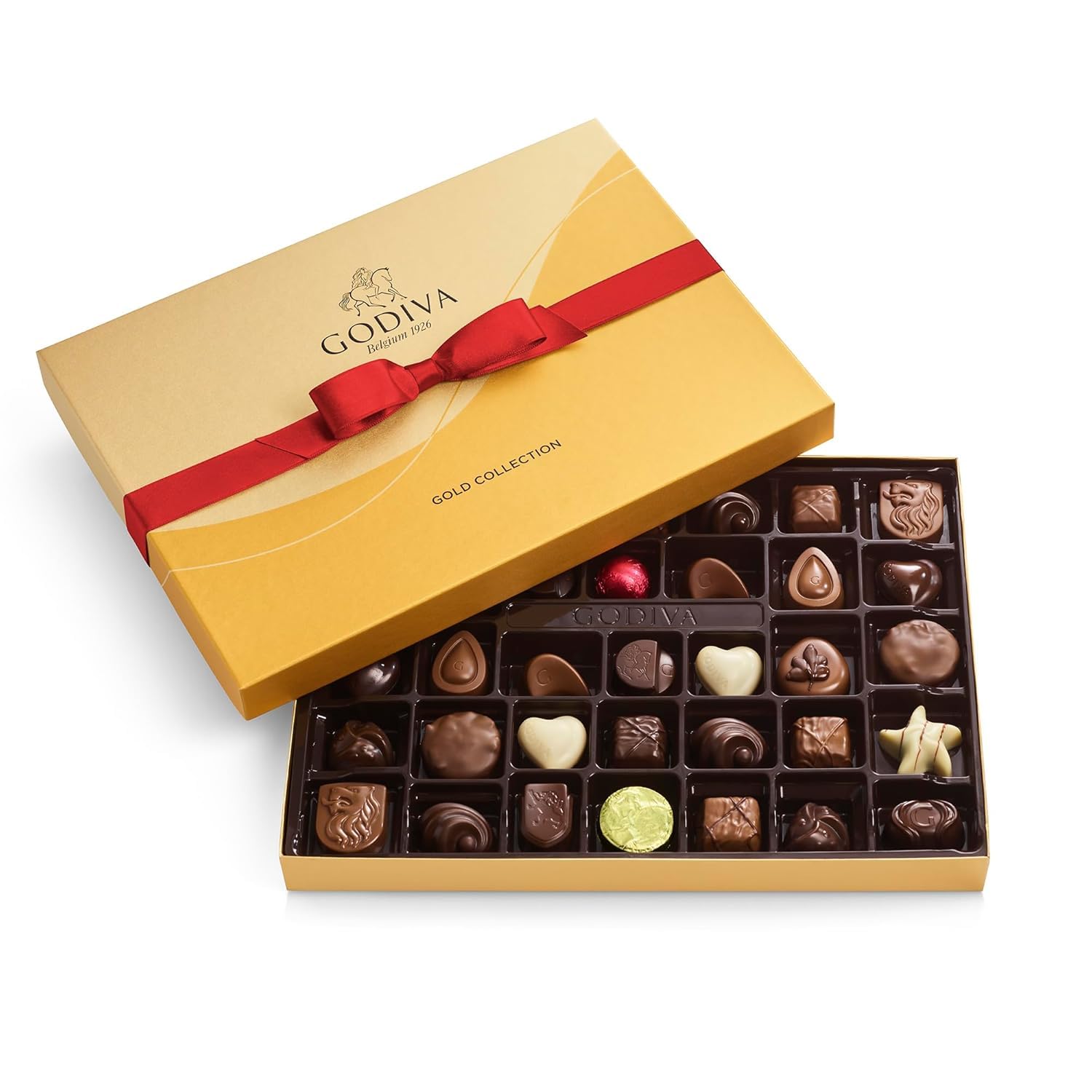 Godiva Chocolatier Anniversary Assorted Chocolate Gift Box, Creamy Milk Dark, and White Chocolates for Loved Ones, Gourmet Celebration Box