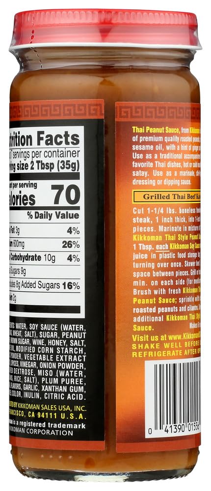 Kikkoman Sauce Peanut Thai Style, 9 oz