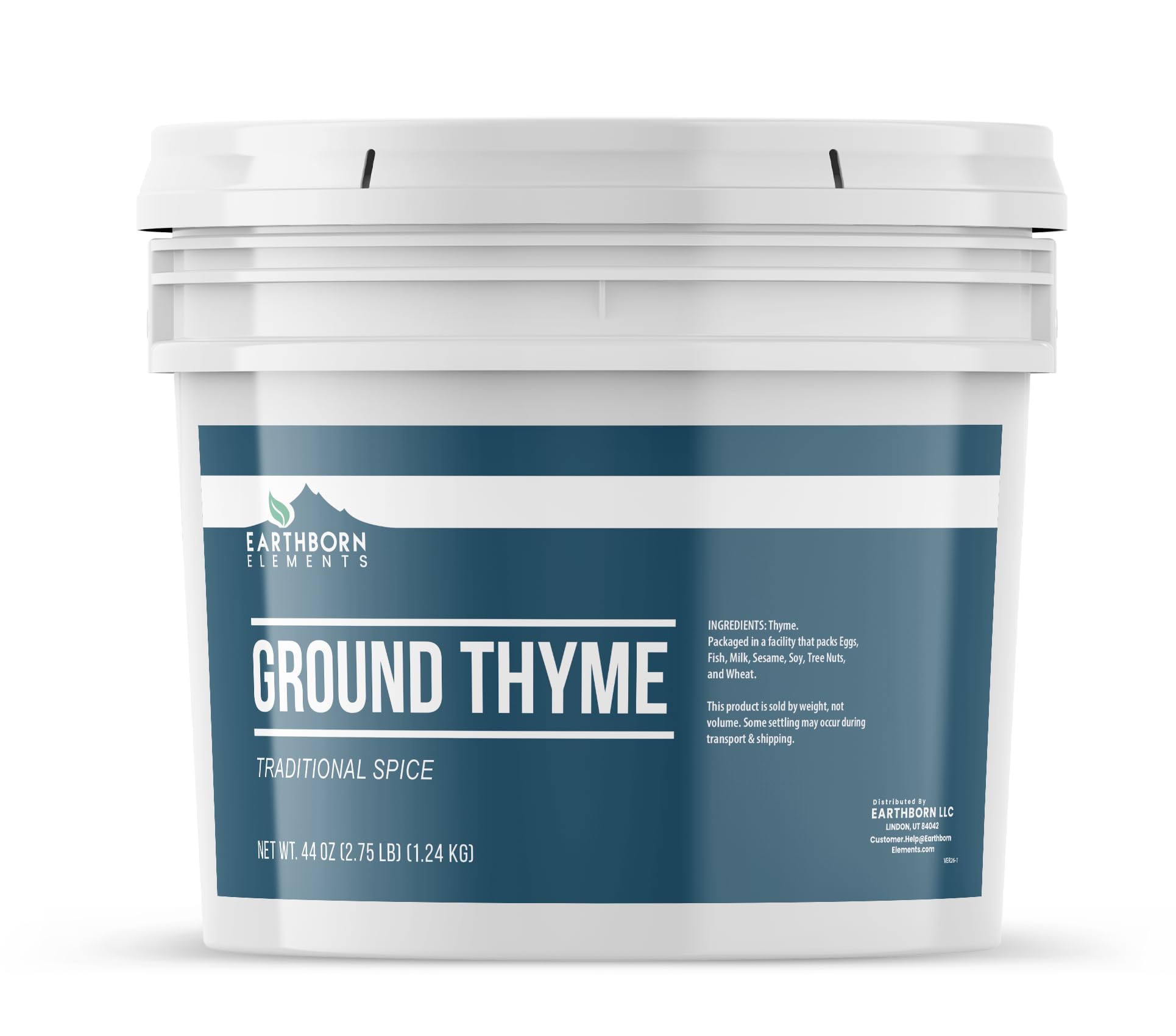 Earthborn Elements Ground Thyme 1 Gallon Bucket, Italian and French Cuisine, Versatile Spice