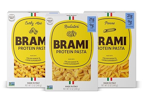 Brami Italian Protein Pasta, Variety | Low Carb | High Fiber | High Protein | Non-GMO | Keto | Made in Italy | Dry Pasta | Semolina | Fortified
