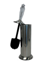 Splash Home Adora Stainless Steel Toilet Brush with Holder, Bowl Scrubber with Durable Cleaning Bristles, Hidden Brush with Splash Protective Disc