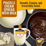 Piacelli Cream Spread with Milk 300g - Smooth & Creamy Milk-Based Spread in A Special Glass Cup for Toast, Bread, Or Pastries - Coconut Spread Ideal