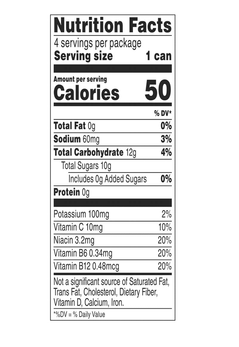 V8 +Energy Sparkling Healthy Energy Drink, Natural Energy from Tea, Orange Pineapple, 8.4 Oz Can, 4 Count