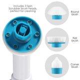 Replacement Brush Heads for Hurricane Spin Scrubber with Multi-Function Set of 3?Flat,Dome,Corner? and Adapter for Bathroom, Floor, Wall and Kitchen