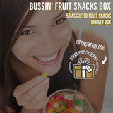 Fruit Snacks Bulk Pack - 50 Count Individually Wrapped Pouches - Shelf-Stable Snack for Kids and Adults - Assembled by Bussin Boxes