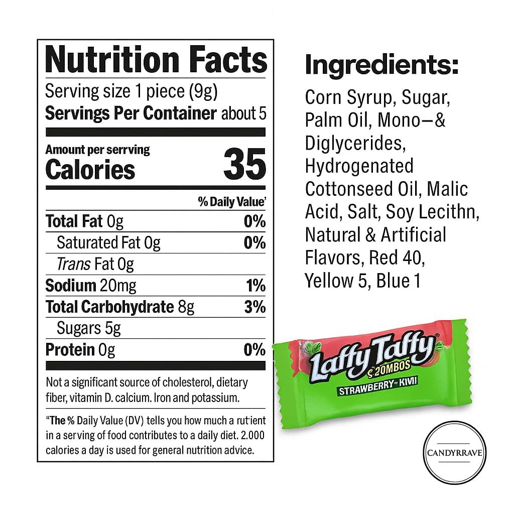 LfyTfy Fruit Combos - Strawberry & Kiwi Flavor - Individually Wrapped Chewy Candy - Jokes on Every Wrapper - Approx. 47 Pieces (1lb) - Perfect