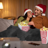 Movie Night Gift Basket with Fleece Blanket, Sugar-Free Popcorn, Low Carb Candies, Perfect Keto-Friendly Treats for the Whole Family (Family Pack)