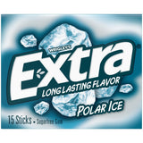 Extra, Polar Ice Sugar Free Chewing Gum Grad Gifts Prom Essentials Mint Gum, 15 Stick Slim Pack, 15 Count
