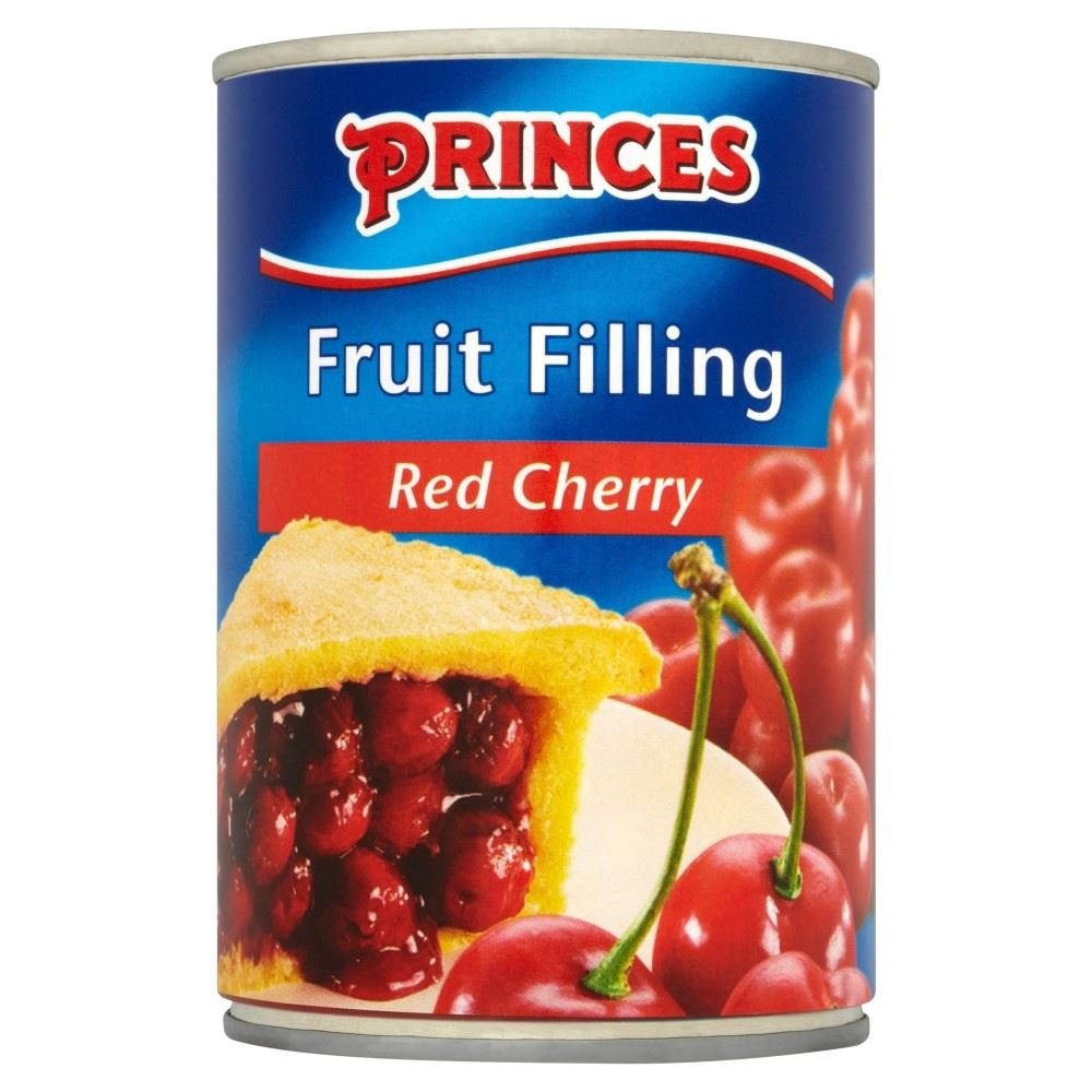 Princes Red Cherry Fruit Filling (410g) - Pack of 2