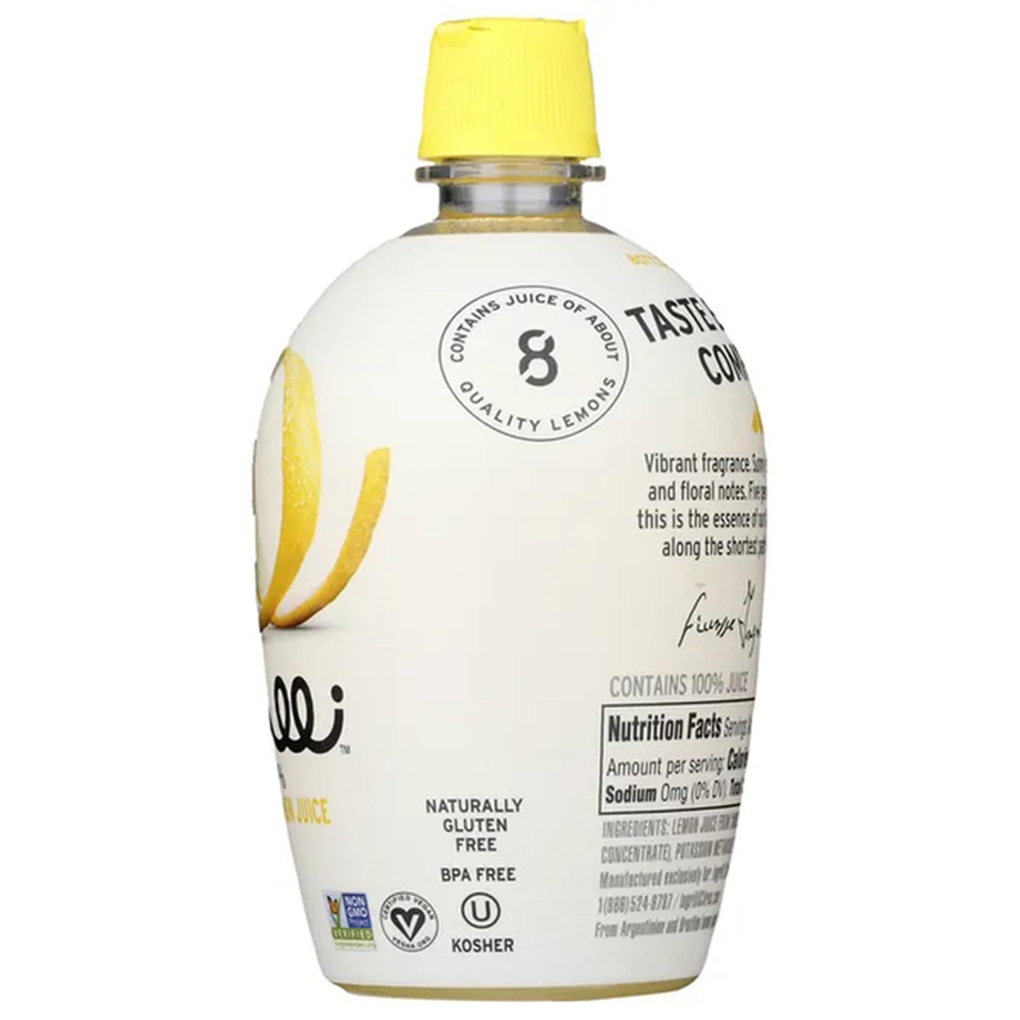 Ingrilli 100% Lemon Juice from Concentrate, 7 Fl Oz Bottle (Pack of 12)