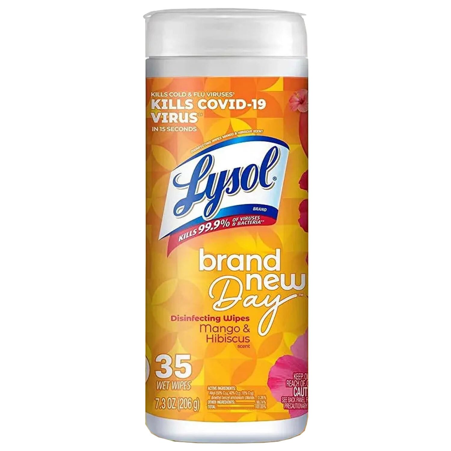 Lysol Disinfectant Wipes, Multi-Surface Antibacterial Cleaning Wipes, Dorm Room Essentials for Disinfecting and Cleaning, Mango and Hibiscus Scent