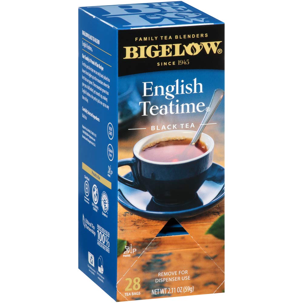 Bigelow English Teatime Tea 28-Count Box (Pack of 1) Full Caffeine Premium Black Tea Bold and Antioxidant-Rich Full Caffeine Black Tea in Foil-Wrapped