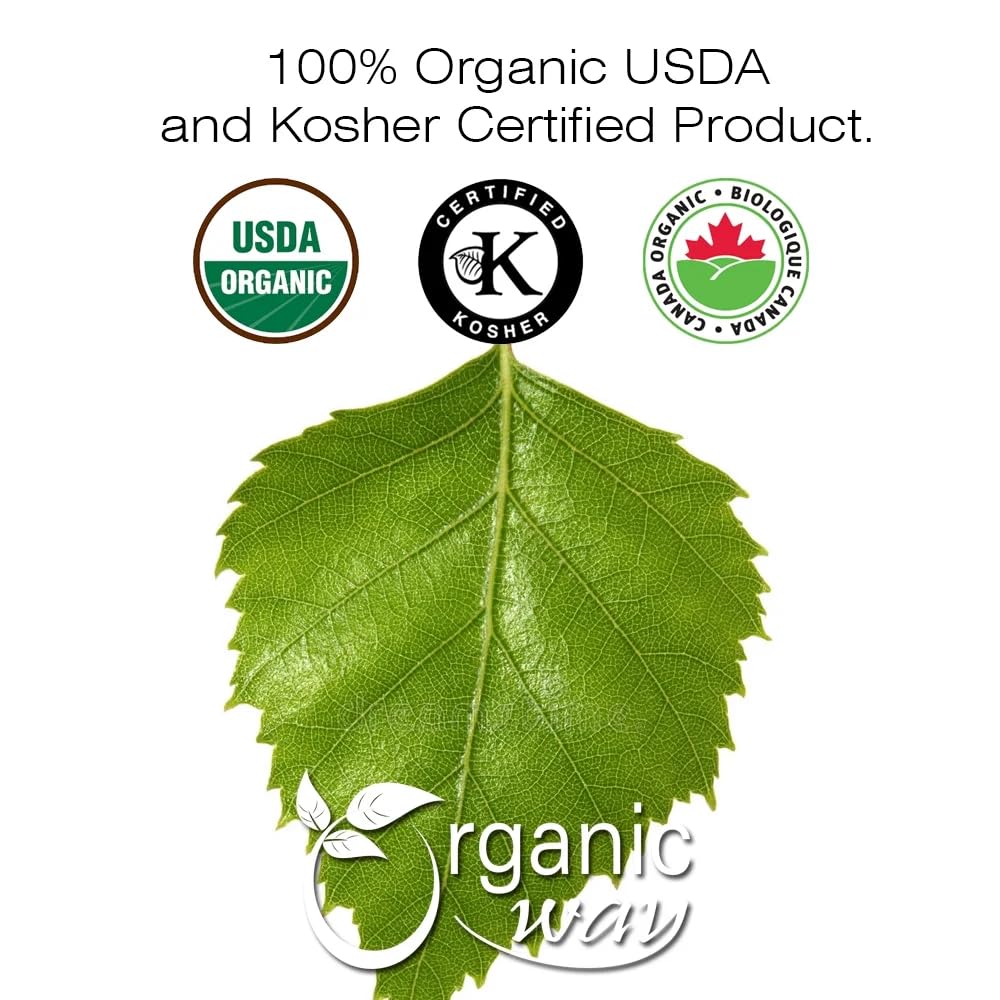 Organic Way Dried Birch Leaf Whole (Betula pendula) - European Wild-Harvest | Organic & Kosher Certified | Raw, Vegan, Non GMO & Gluten Free | USDA