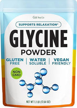Gya Tea Co Glycine Powder 1.1lb (17.64 oz) - Promotes Restful Nights & Relaxation, Collagen Support - Unflavored & Gluten-Free, Naturally Sweet, Water
