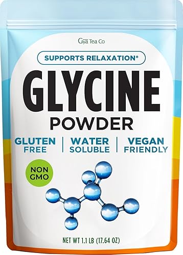 Gya Tea Co Glycine Powder 1.1lb (17.64 oz) - Promotes Restful Nights & Relaxation, Collagen Support - Unflavored & Gluten-Free, Naturally Sweet, Water