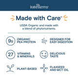 KATE FARMS Organic Pediatric Peptide 1.0 Formula, Vanilla, Sole-Source Hydrolyzed Plant-Based Nutrition for Oral or Tube Feeding, 8.45 oz (12 pack)
