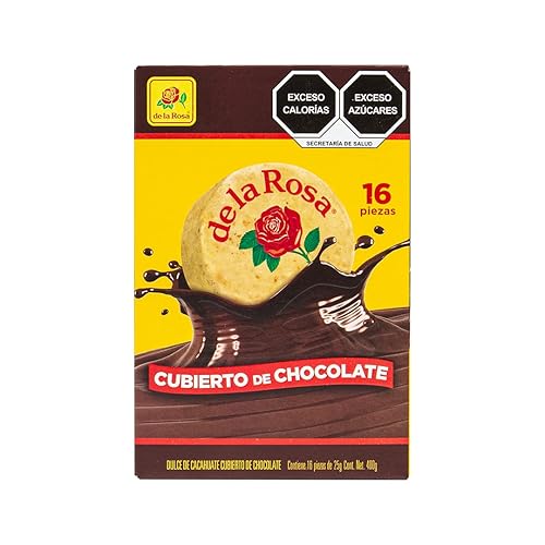 De la Rosa Original Chocolate Covered Mazapán Peanut Candy (16 pieces) and 2 mini marshmallow pockets, mazapán cubierto de chocolate 16 piezas y 2