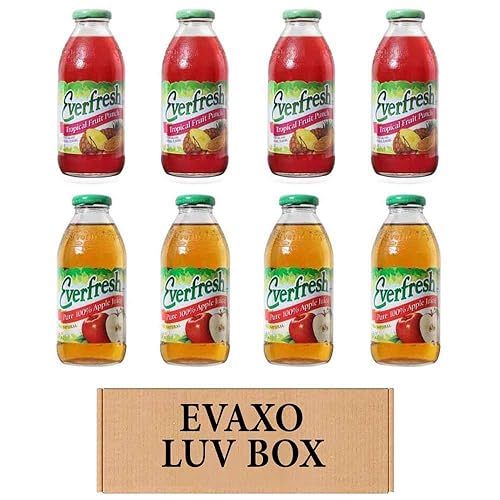 SELPONT verfresh Juice 16 oz. pack of 8 , Everfresh Tropical Fruit Punch , Everfresh 100% Apple Juice. by evaxo