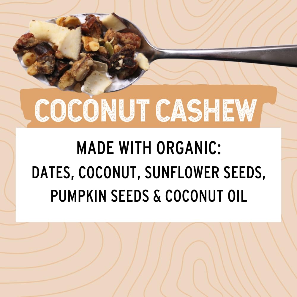 Wildway Keto Granola | Coconut Cashew | Grain-Free, Certified Gluten-Free Cereal | Vegan, Low Carb | No Sugar Added | Paleo-Friendly | Non-GMO Fruit