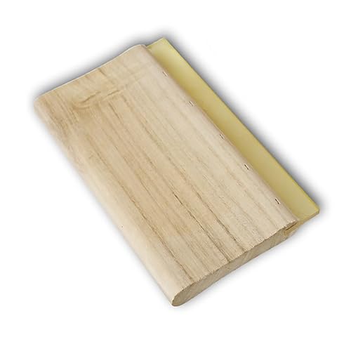 BREVELTION Silk Screen Printing Scraper Rubber Squeegee Wood Water for Ink Silk Screen Printing Manually 65 Durometer 9.4inch