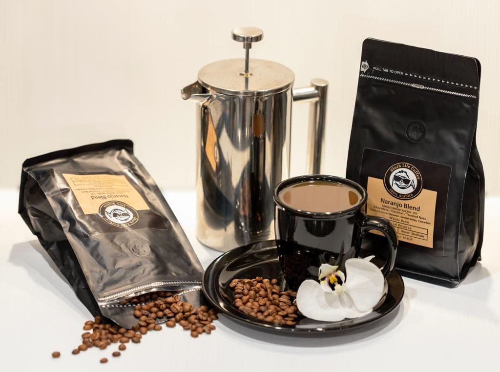 Sloth Life Coffee, Whole Bean Costa Rica, Naranjo Blend, Medium Roast, 1 Lb