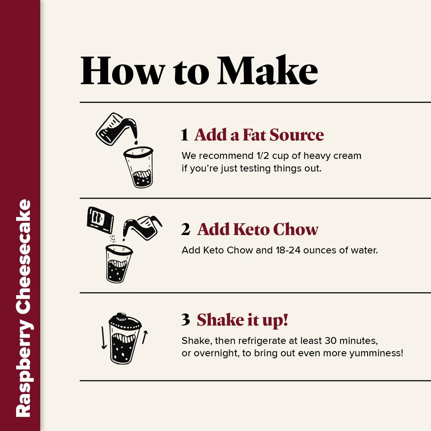 Keto Chow Raspberry Cheesecake Meal Replacement Shake Powder, Nutritionally Complete Low Carb Meal, High Protein Breakfast or Lunch Replacement