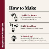 Keto Chow Raspberry Cheesecake Meal Replacement Shake Powder, Nutritionally Complete Low Carb Meal, High Protein Breakfast or Lunch Replacement