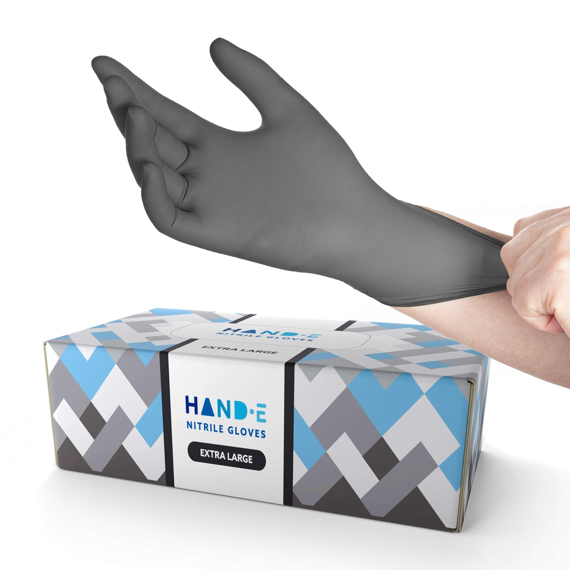 Hand-E Touch Grey Disposable Nitrile Gloves X Large 100 Count, Powder and Latex Free Medical Gloves for Exams and Surgical Needs - Food Safe
