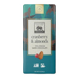 Endangered Species Dark Chocolate Bar w/Cranberries & Almonds (72% cocoa)