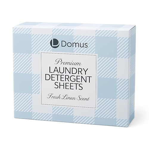 D Domus Eco-Friendly Laundry Detergent Sheets - Fresh Linen Scent, Plastic-Free, Pre-Measured, Dissolvable, Safe for All Machines, 60 Loads